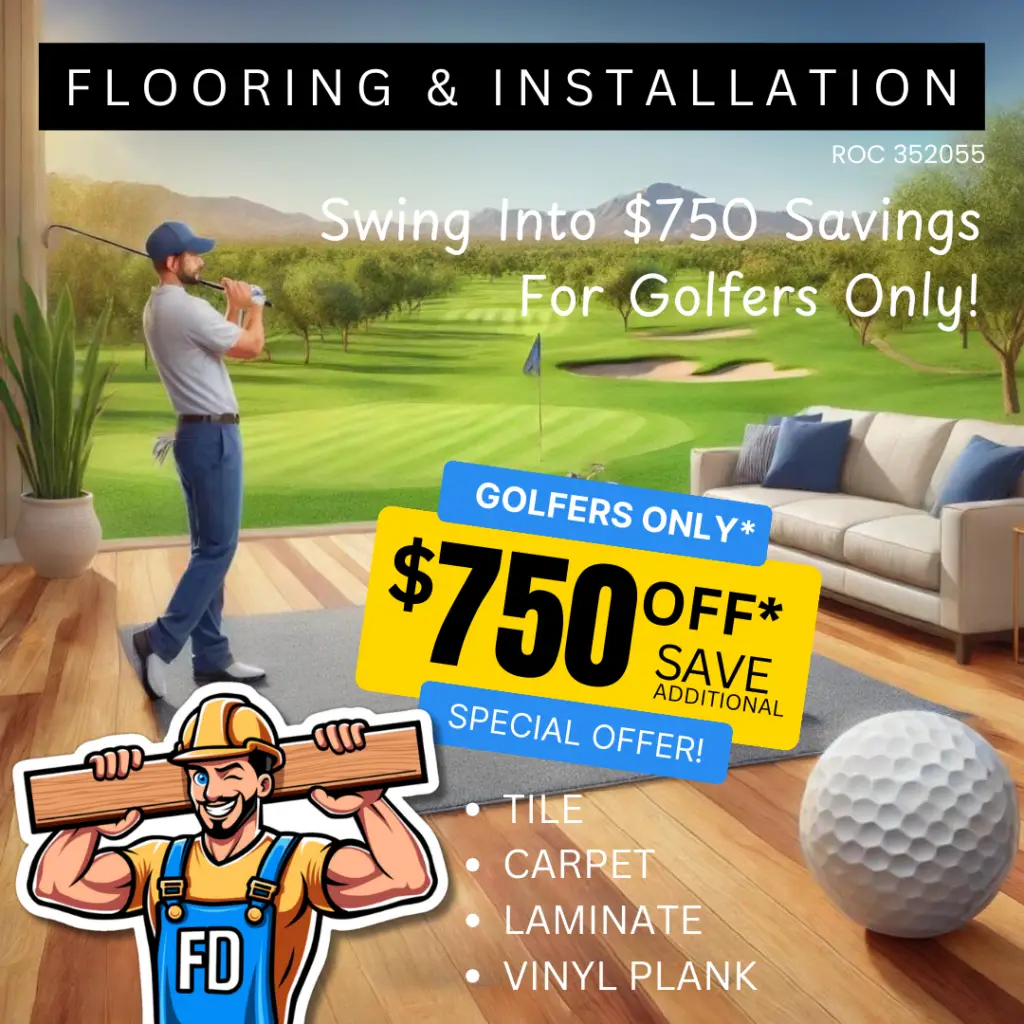 Golfers Only Discounts with Flooring Purchase at Floor Daddy