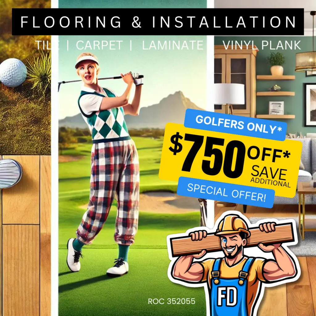 Golfers Only Discounts with Flooring Purchase at Floor Daddy