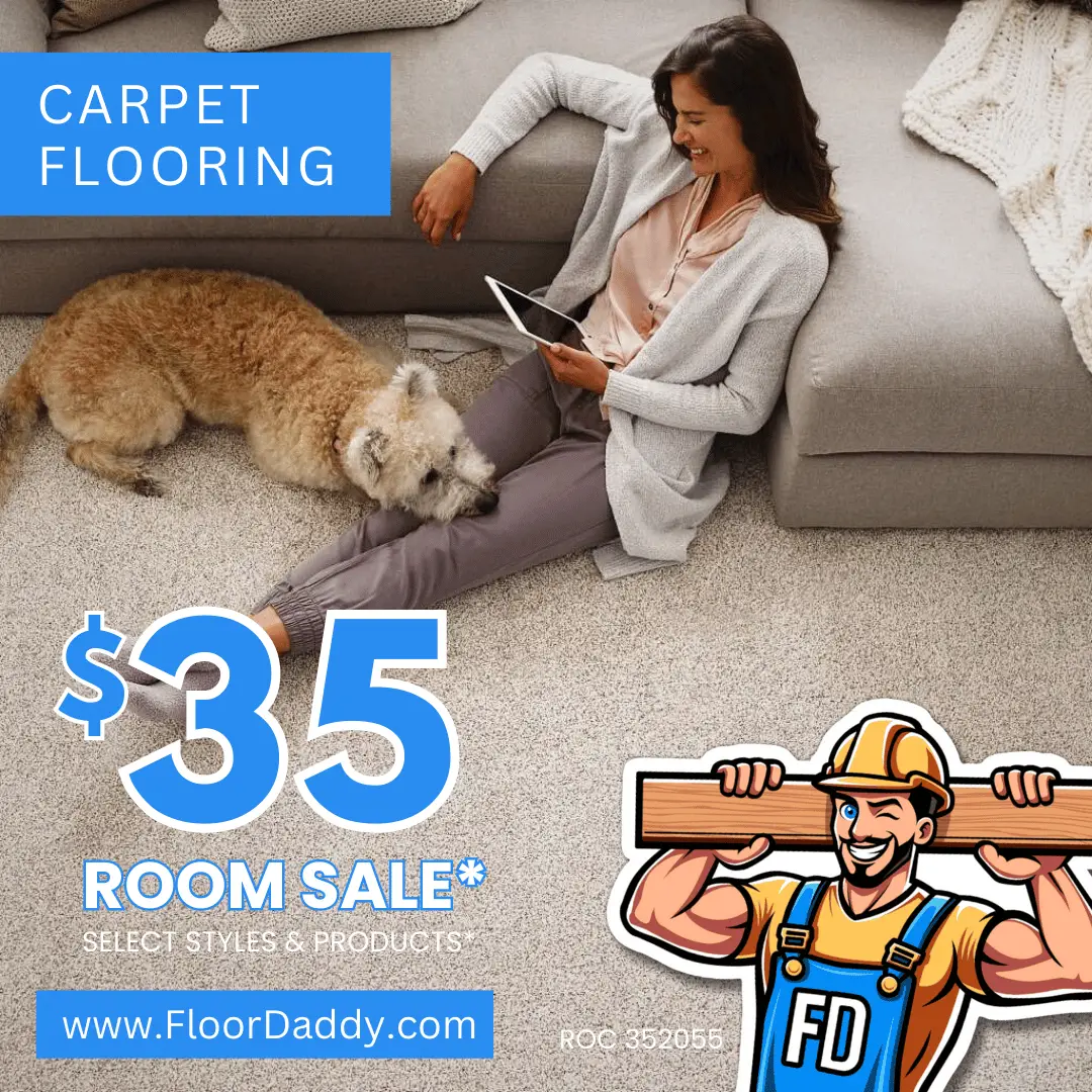 Floor Daddy $35 Room Sale Special Offer with Carpet Flooring