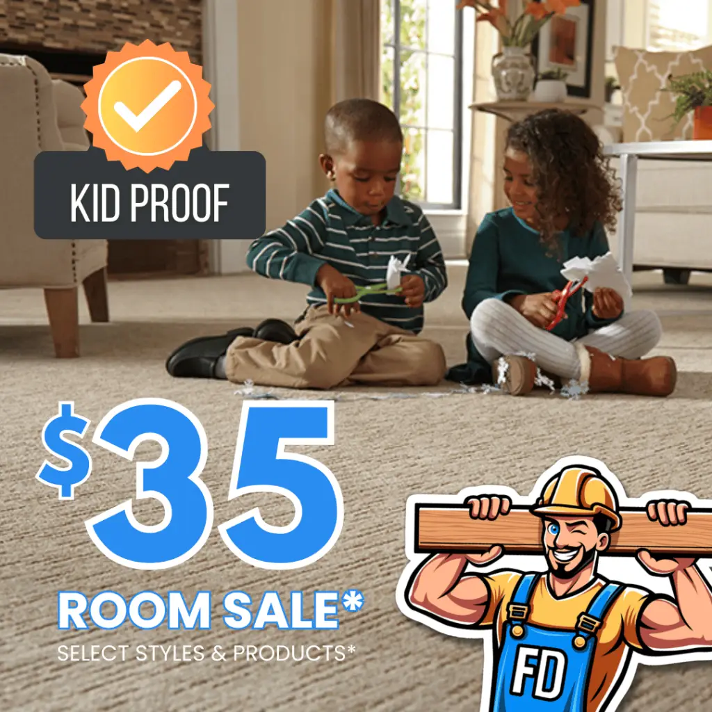 Floor Daddy $35 Room Sale Special Offer with Carpet Flooring