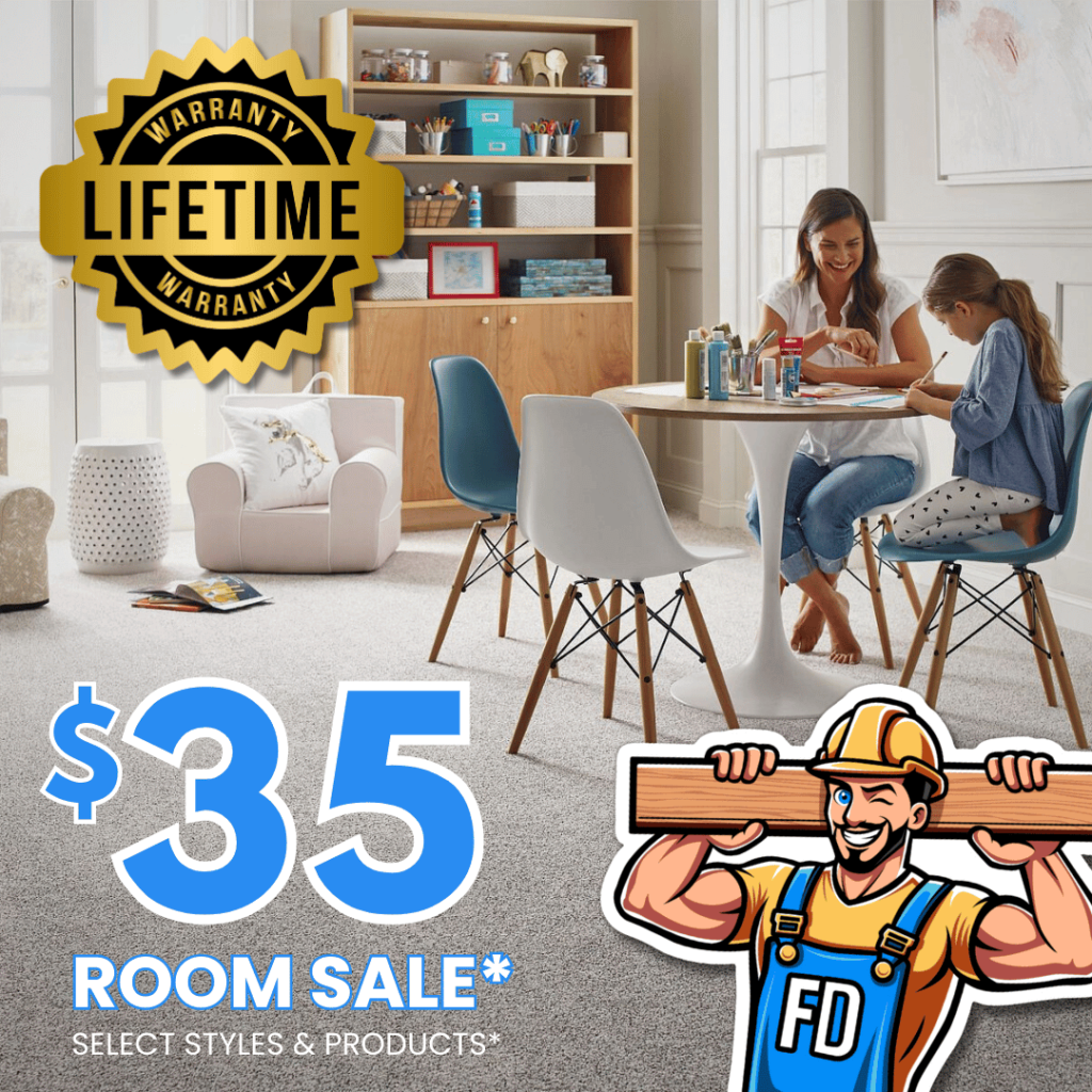 Floor Daddy $35 Room Sale Special Offer with Carpet Flooring