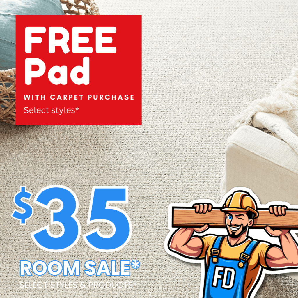 Floor Daddy $35 Room Sale Special Offer with Carpet Flooring