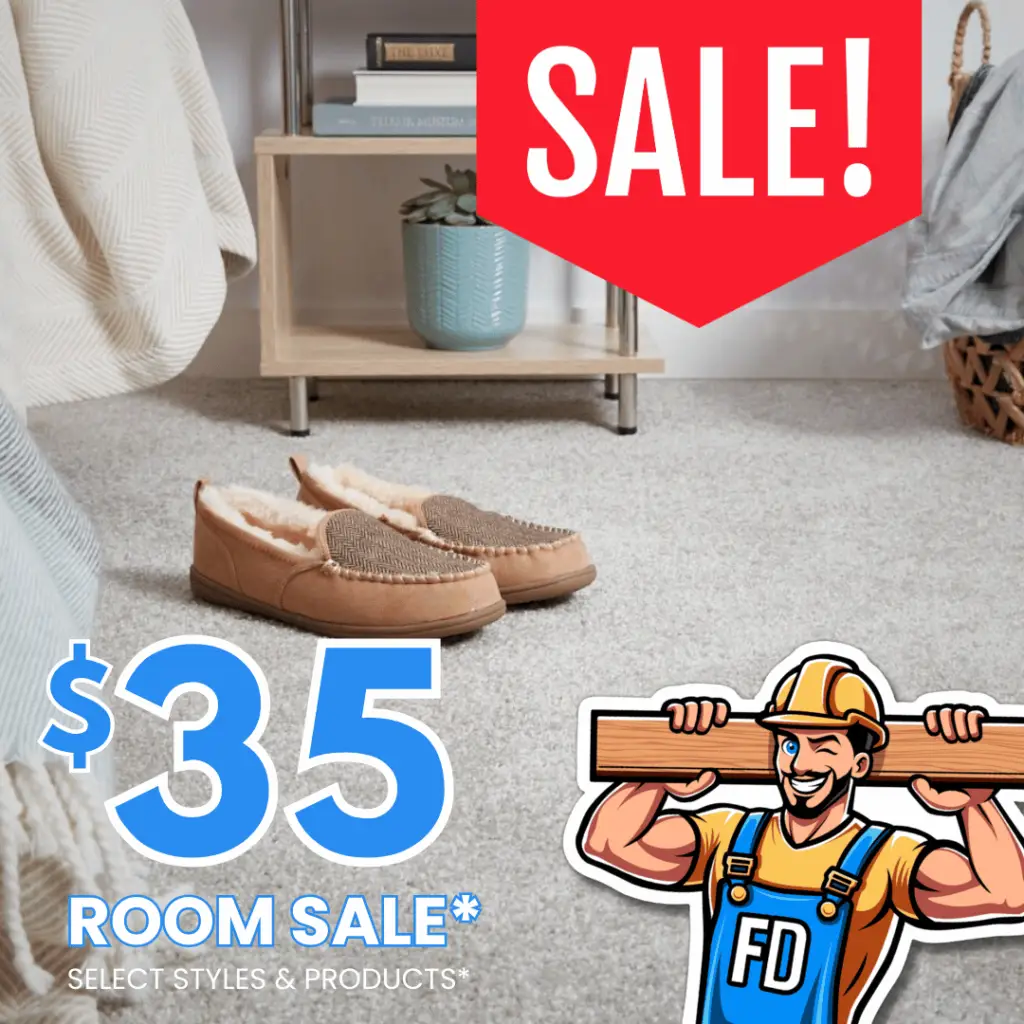 Floor Daddy $35 Room Sale Special Offer with Carpet Flooring