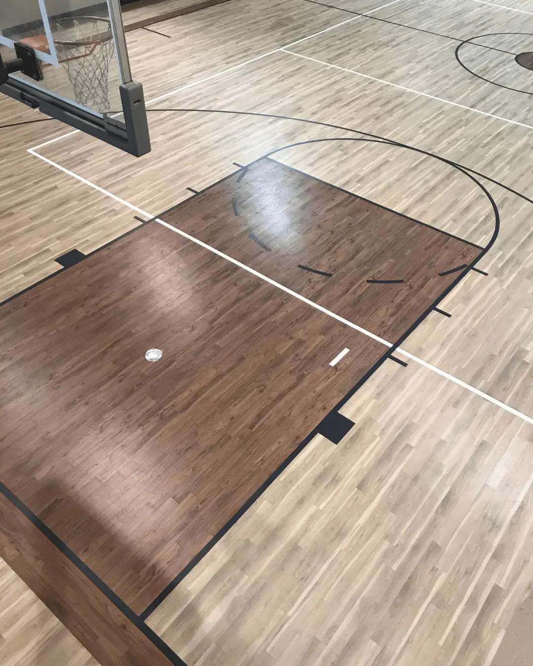 sand and refinish commercial gym flooring basketball court