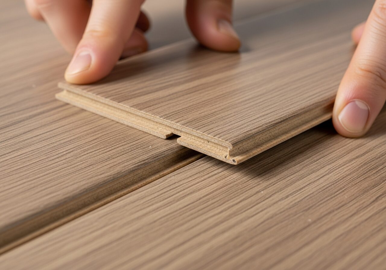 Laminate click-lock joint being assembled — Floor Daddy