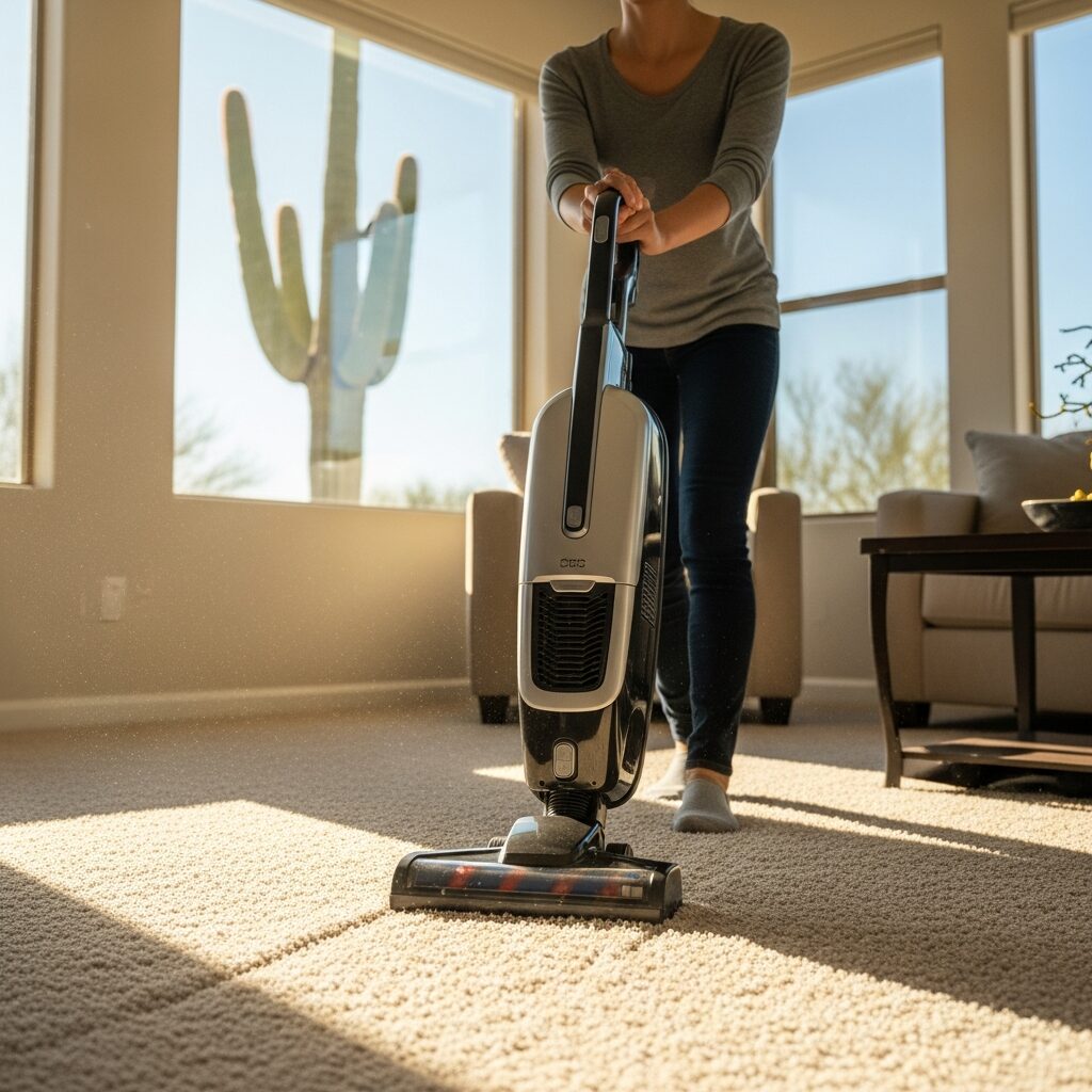 HEPA vacuum cleaning carpet