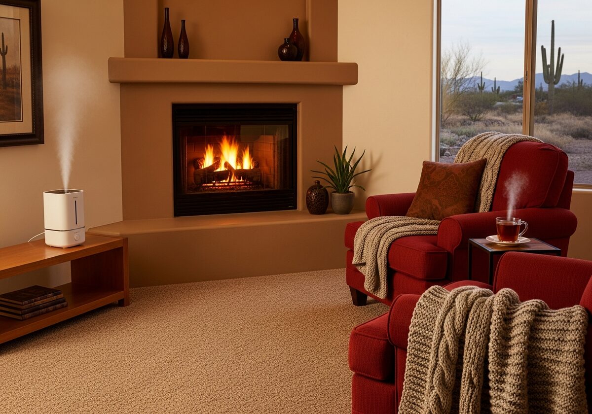 Dry Arizona interior with humidifier
