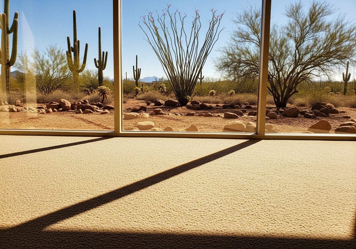 Arizona sunlight on carpet with UV protection
