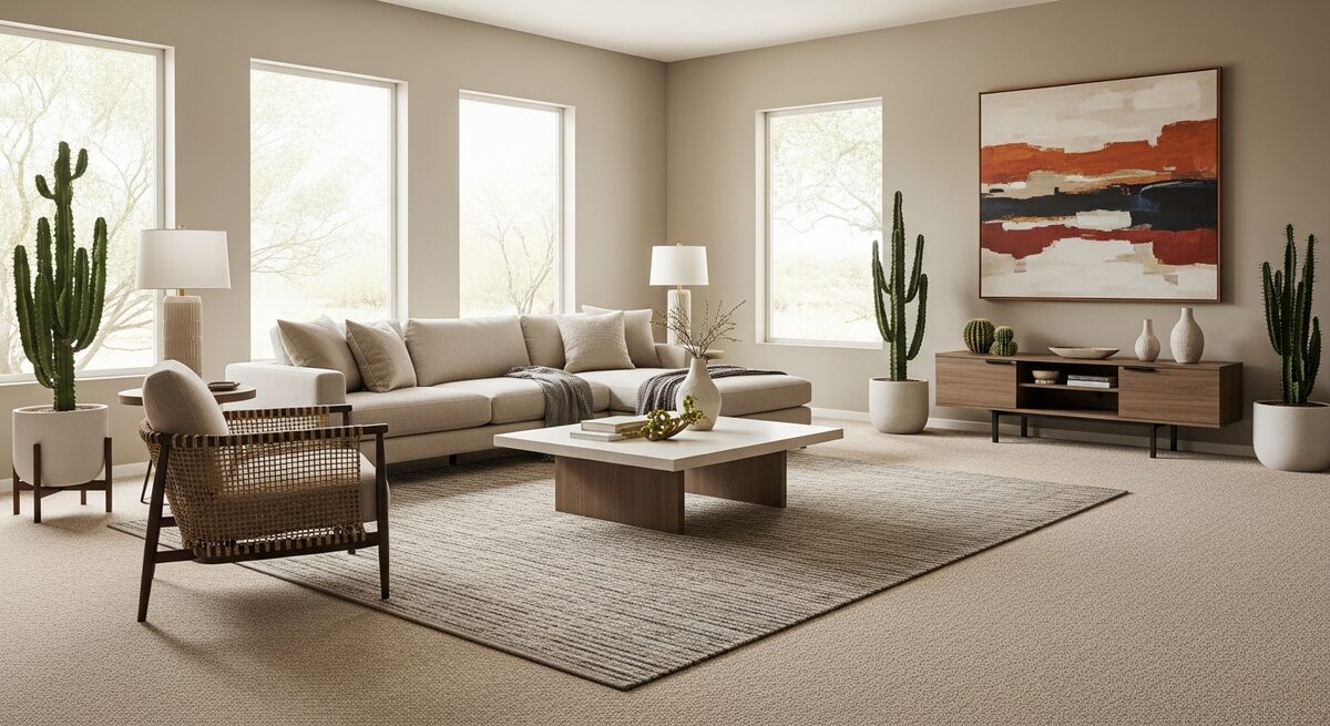 Luxurious carpet flooring in Arizona living room