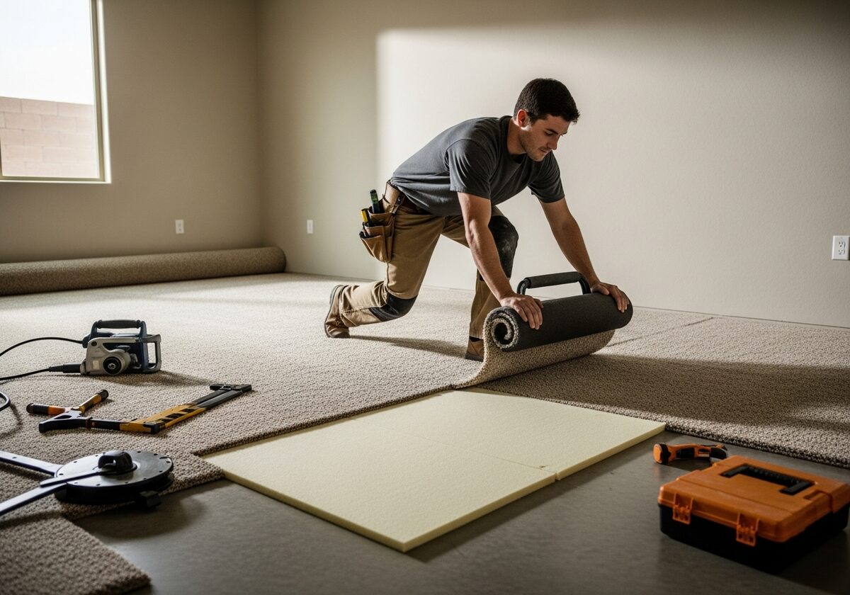 Carpet installation in an Arizona home