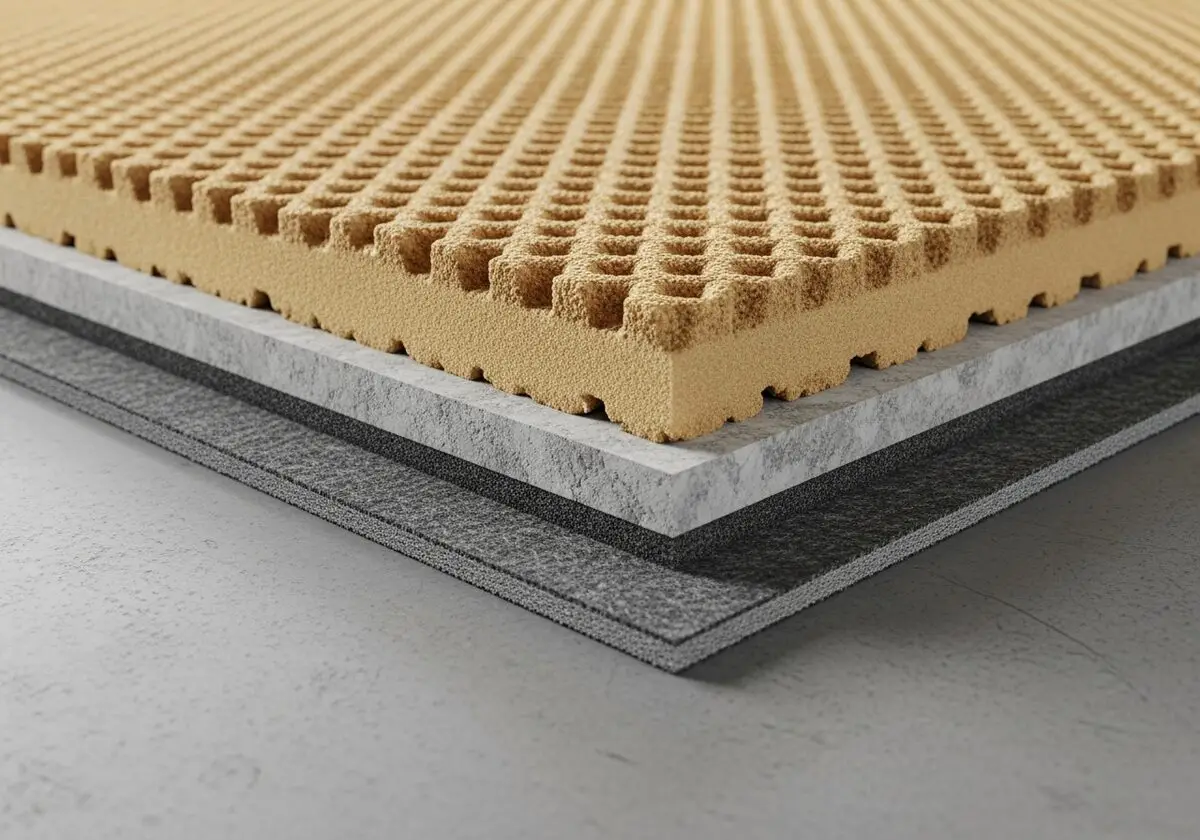 Carpet padding layers compared before installation