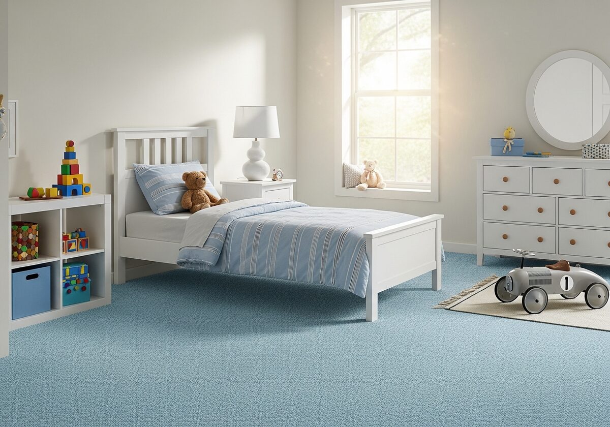 Kids bedroom with carpet