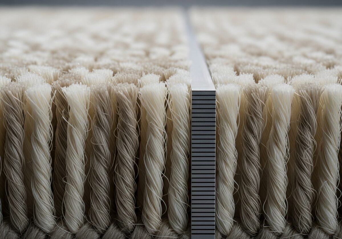 Carpet pile height side profile