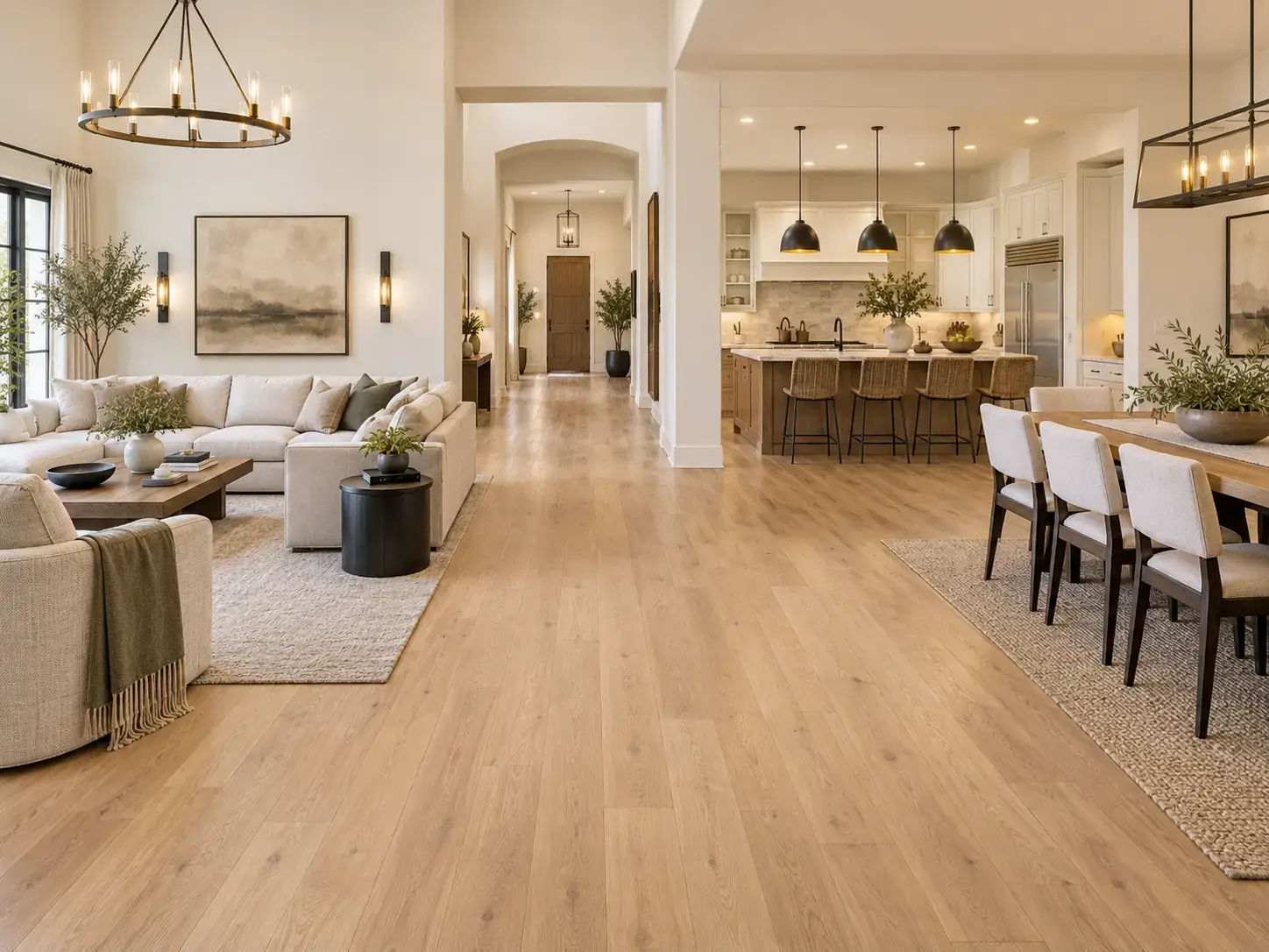 Coordinated flooring throughout a finished Phoenix-area home