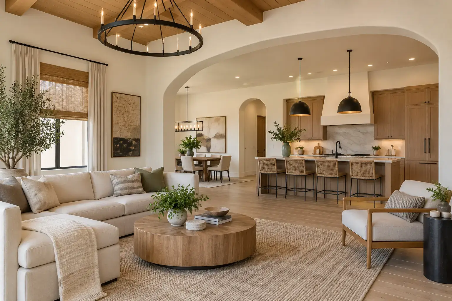 Finished desert-modern interior in a Phoenix-area home
